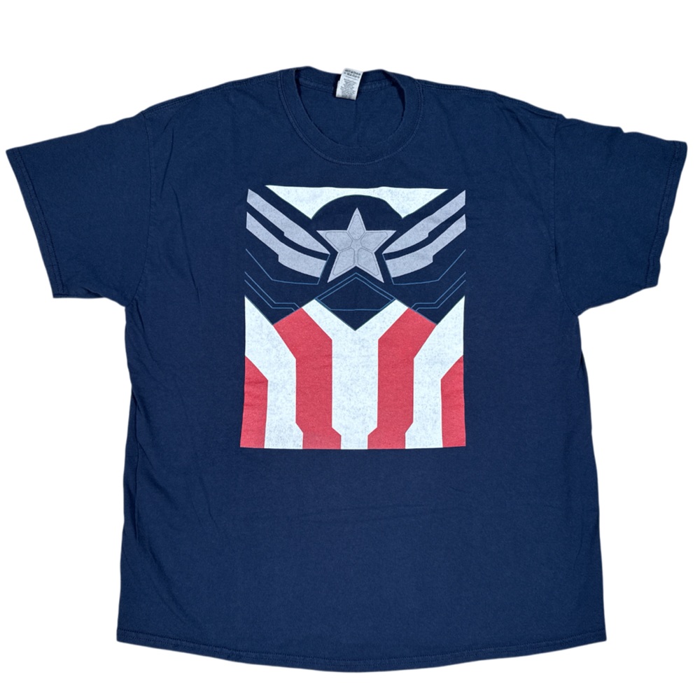 Gildan Marvel Captain America Navy Graphic Men's T-Shirt Size XL